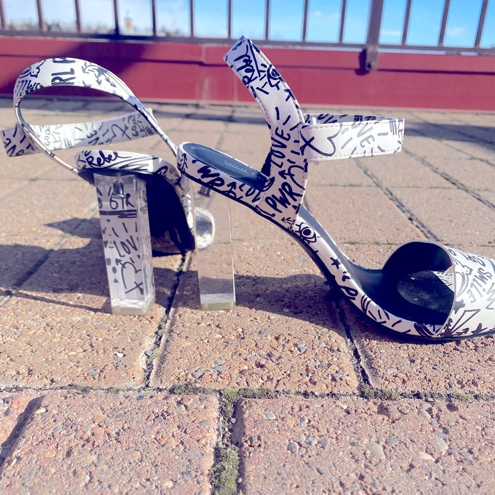 Funky White and Graffiti Heels